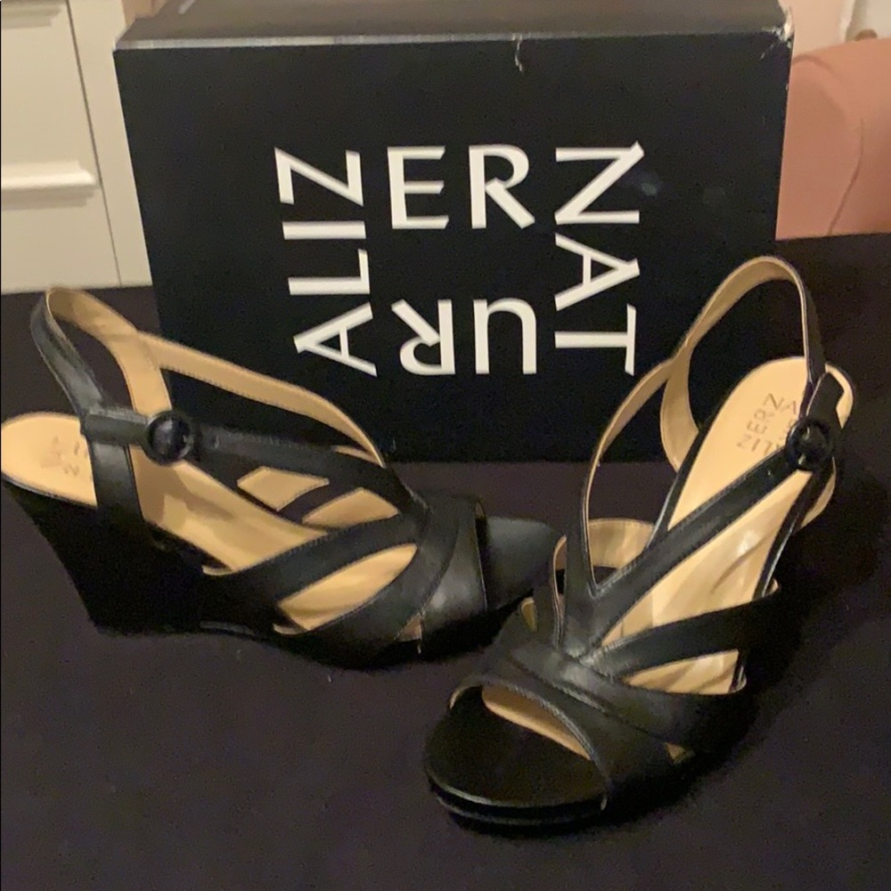 Naturalizer Black Brandy Wedges